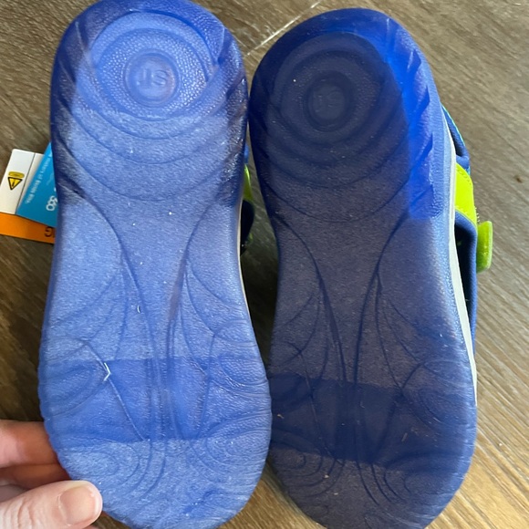 NWT Stride Rite Asher Kids Light-Up Sandals - Blue and Yellow - Picture 5 of 8